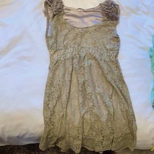 Shoulder Studded Lace Dress